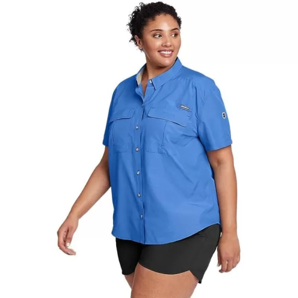 imageEddie Bauer Womens UPF Guide ShortSleeve ShirtPlus Brilliant Blue