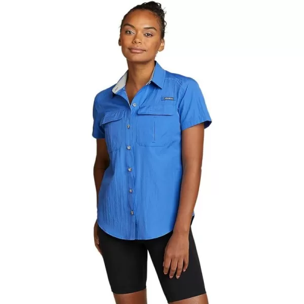 imageEddie Bauer Womens UPF Guide ShortSleeve ShirtRegular Brilliant Blue