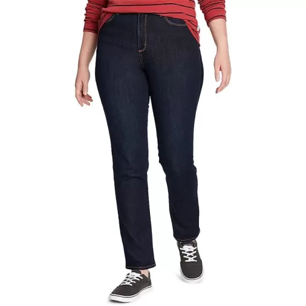 imageEddie Bauer Womens Voyager HighRise Jeans  Slim StraightRegular Dk Indigo