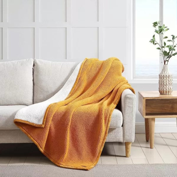 imageEddie BauerThrow Blanket Ultra Soft Plush Sherpa Home Dcor Reversible All Season Bedding Solid BrownIvory 50 x 60Throw Solid GoldIvory