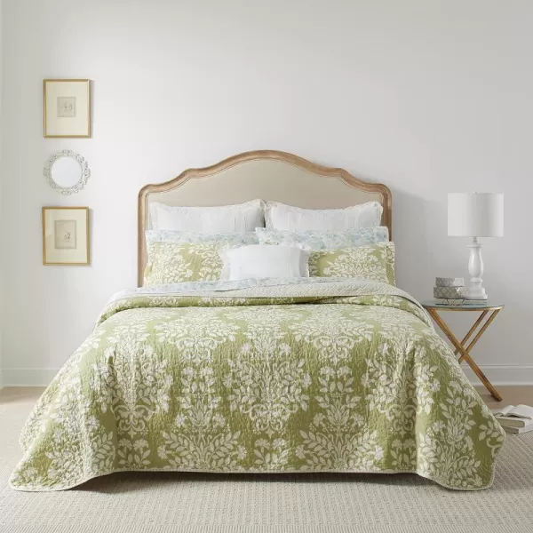 imageLaura Ashley Rowland Collection Quilt Set100 Cotton Reversible All Season Bedding with Matching Shams PreWashed for Added Comfort Twin SageLaura Ashley Rowland Collection Quilt Set100 Cotton Reversible All Season Bedding with Matching Shams PreWashed for Added Comfort Twin Sage