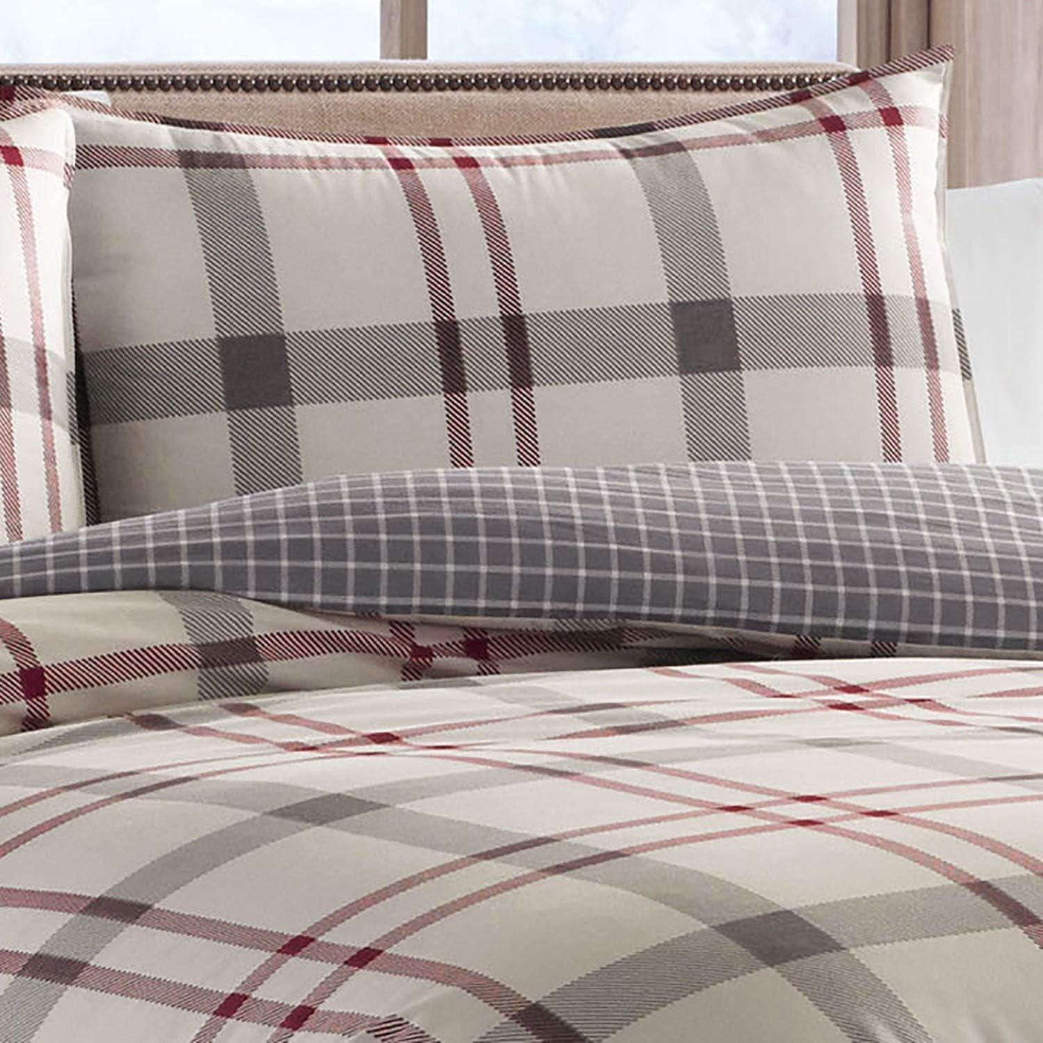 imageEddie Bauer  Queen Duvet Cover Set Reversible Cotton Bedding with Matching Shams Stylish Home Decor Portage Bay Grey QueenTwin