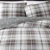 imageEddie Bauer  King Comforter Set Reversible Cotton Bedding with Matching Shams PreWashed for Added Softness Kingston Charcoal KingAlder RedGrey