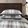 imageEddie Bauer  King Comforter Set Reversible Cotton Bedding with Matching Shams PreWashed for Added Softness Kingston Charcoal KingAlder RedGrey