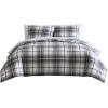 imageEddie Bauer  King Comforter Set Reversible Cotton Bedding with Matching Shams PreWashed for Added Softness Kingston Charcoal KingAlder RedGrey