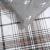 imageEddie Bauer  King Comforter Set Reversible Cotton Bedding with Matching Shams PreWashed for Added Softness Kingston Charcoal KingAlder RedGrey