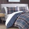 imageEddie Bauer  King Comforter Set Reversible Cotton Bedding with Matching Shams PreWashed for Added Softness Kingston Charcoal KingMedium Indigo