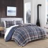 imageEddie Bauer  King Comforter Set Reversible Cotton Bedding with Matching Shams PreWashed for Added Softness Kingston Charcoal KingMedium Indigo