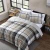 imageEddie Bauer  King Comforter Set Reversible Cotton Bedding with Matching Shams PreWashed for Added Softness Kingston Charcoal KingNormandy Plaid Grey