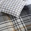 imageEddie Bauer  King Comforter Set Reversible Cotton Bedding with Matching Shams PreWashed for Added Softness Kingston Charcoal KingNormandy Plaid Grey