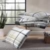imageEddie Bauer  King Comforter Set Reversible Cotton Bedding with Matching Shams PreWashed for Added Softness Kingston Charcoal KingNormandy Plaid Grey