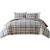 imageEddie Bauer  King Comforter Set Reversible Cotton Bedding with Matching Shams PreWashed for Added Softness Kingston Charcoal KingPort Gamble Blue