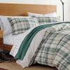 imageEddie Bauer  King Comforter Set Reversible Cotton Bedding with Matching Shams PreWashed for Added Softness Kingston Charcoal KingTimbers Green