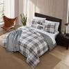 imageEddie Bauer  King Comforter Set Reversible Cotton Bedding with Matching Shams PreWashed for Added Softness Kingston Charcoal KingTimbers Green