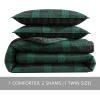 imageEddie Bauer  King Comforter Set Reversible Cotton Bedding with Matching Shams PreWashed for Added Softness Kingston Charcoal KingWoodland Tartan Green