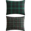imageEddie Bauer  King Comforter Set Reversible Cotton Bedding with Matching Shams PreWashed for Added Softness Kingston Charcoal KingWoodland Tartan Green