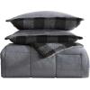 imageEddie Bauer  King Comforter Set Reversible Sherpa Bedding with Matching Shams Cozy ampamp Warm Home Decor Sherwood Brown KingCabin Plaid Grey
