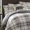 imageEddie Bauer  Queen Comforter Set Reversible Cotton Bedding with Matching Shams Plaid Home Decor for All Seasons Alder GreyRed QueenKing