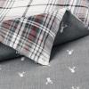 imageEddie Bauer  Queen Comforter Set Reversible Cotton Bedding with Matching Shams Plaid Home Decor for All Seasons Alder GreyRed QueenTwin