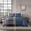 imageEddie Bauer  Queen Duvet Cover Reversible Bedding Set with Matching Shams Cozy Home Decor Shasta Lake Navy QueenNavy