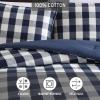 imageEddie Bauer  Queen Duvet Cover Set Reversible Cotton Bedding with Matching Shams Stylish Plaid Home Decor Lakehouse Blue QueenQueen