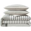 imageEddie Bauer Duvet Cover Set Soft Bedding with Matching Shams Buttons ampamp Corner Ties to Ensure Placement Striped Room Decor King NeutralCooper Stripe Green