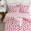 imageEddie Bauer Kids  Kids Comforter Set Super Soft Reversible Toddler Bedding with Matching Sham ampamp Bonus Decorative Pillow Ideal Boy Room Essentials Preston Check Blue TwinStrawberry Field Pink