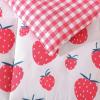 imageEddie Bauer Kids  Kids Comforter Set Super Soft Reversible Toddler Bedding with Matching Sham ampamp Bonus Decorative Pillow Ideal Boy Room Essentials Preston Check Blue TwinStrawberry Field Pink