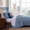 imageEddie Bauer Kids  Kids Comforter Set Super Soft Reversible Toddler Bedding with Matching Sham ampamp Bonus Decorative Pillow Ideal Boy Room Essentials Preston Check Blue TwinPreston Check Blue