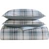 imageEddie Bauer Queen Comforter Set Reversible Microsuede Bedding with Matching Shams Casual Home Decor Normandy Plaid Black QueenAlder BlueGrey