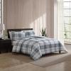imageEddie Bauer Queen Comforter Set Reversible Microsuede Bedding with Matching Shams Casual Home Decor Normandy Plaid Black QueenAlder BlueGrey