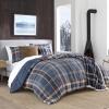 imageEddie Bauer Queen Comforter Set Reversible Microsuede Bedding with Matching Shams Casual Home Decor Normandy Plaid Black QueenMedium Indigo