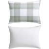 imageEddie Bauer Queen Comforter Set Reversible Microsuede Bedding with Matching Shams Casual Home Decor Normandy Plaid Black QueenMountain Embroidery Plaid Green