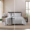 imageEddie Bauer Queen Comforter Set Reversible Microsuede Bedding with Matching Shams Casual Home Decor Normandy Plaid Black QueenNormandy Plaid Black
