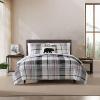 imageEddie Bauer Queen Comforter Set Reversible Microsuede Bedding with Matching Shams Casual Home Decor Normandy Plaid Black QueenNormandy Plaid Black