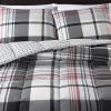 imageEddie Bauer Queen Comforter Set Reversible Microsuede Bedding with Matching Shams Casual Home Decor Normandy Plaid Black QueenNormandy Plaid Black