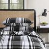 imageEddie Bauer Queen Comforter Set Reversible Microsuede Bedding with Matching Shams Casual Home Decor Normandy Plaid Black QueenSaddle Mountain Plaid Black