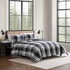 imageEddie Bauer Queen Comforter Set Reversible Microsuede Bedding with Matching Shams Casual Home Decor Normandy Plaid Black QueenSaddle Mountain Plaid Black