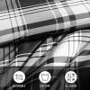 imageEddie Bauer Queen Comforter Set Reversible Microsuede Bedding with Matching Shams Casual Home Decor Normandy Plaid Black QueenSaddle Mountain Plaid Black