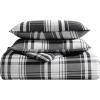 imageEddie Bauer Queen Comforter Set Reversible Microsuede Bedding with Matching Shams Casual Home Decor Normandy Plaid Black QueenSaddle Mountain Plaid Black