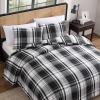 imageEddie Bauer Queen Comforter Set Reversible Microsuede Bedding with Matching Shams Casual Home Decor Normandy Plaid Black QueenSaddle Mountain Plaid Black