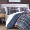 imageEddie Bauer Queen Comforter Set Reversible Microsuede Bedding with Matching Shams Casual Home Decor Normandy Plaid Black QueenShasta Lake Navy