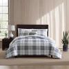 imageEddie Bauer Queen Comforter Set Reversible Microsuede Bedding with Matching Shams Casual Home Decor Normandy Plaid Black QueenAlder BlueGrey