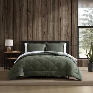 imageEddie Bauer  King Comforter Set Reversible Sherpa Bedding with Matching Shams Cozy ampamp Warm Home Decor Sherwood Brown KingBig Lake Plaid Green