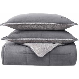 imageEddie Bauer  King Comforter Set Reversible Sherpa Bedding with Matching Shams Cozy ampamp Warm Home Decor Sherwood Brown KingSherwood Grey