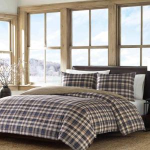 imageEddie Bauer  Queen Duvet Cover Set Reversible Bedding with Matching Shams Plaid Home Decor for All Seasons Port Gamble Blue QueenKing