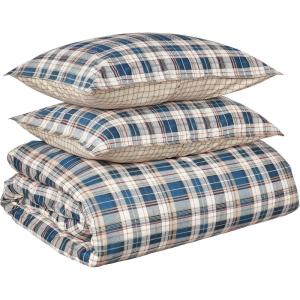 imageEddie Bauer  Queen Duvet Cover Set Reversible Bedding with Matching Shams Plaid Home Decor for All Seasons Port Gamble Blue QueenQueen
