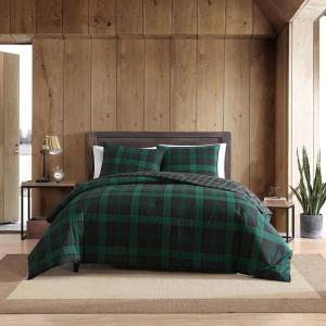 imageEddie Bauer  Queen Duvet Cover Set Reversible Cotton Bedding with Matching Shams Plaid Home Decor with Button Closure Woodland Tartan Green QueenTwin