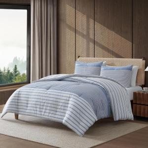 imageEddie Bauer Duvet Cover Set Soft Bedding with Matching Shams Buttons ampamp Corner Ties to Ensure Placement Striped Room Decor King NeutralCooper Stripe Blue