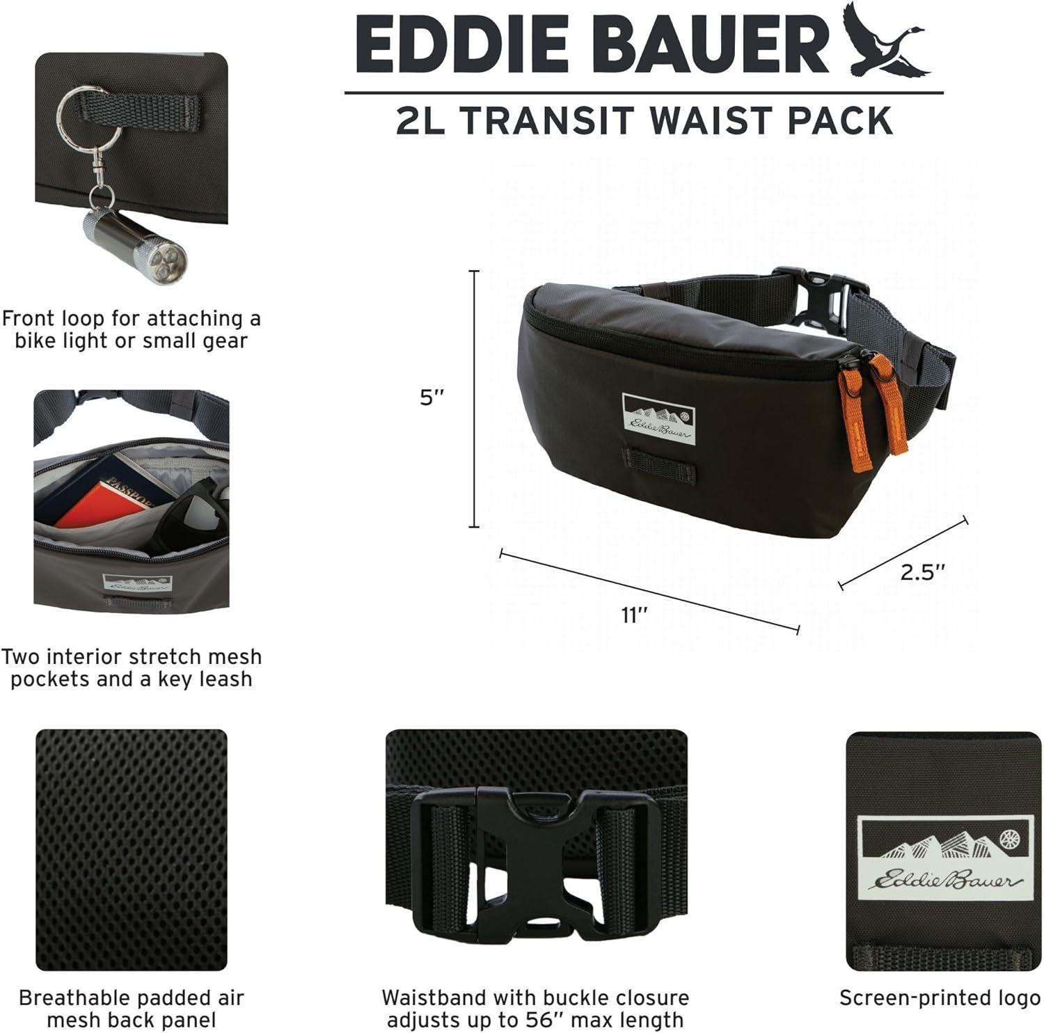 imageEddie Bauer 2l Transit Waist Pack with Adjustable WaistbandCarbon Black